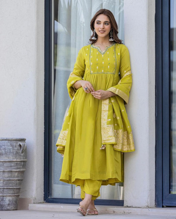 Salty Lemon Anarkali Suit set