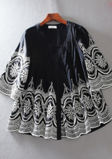 Vintage Ethnic Heavy Chikankari Ruffle Cotton Tunic For Women