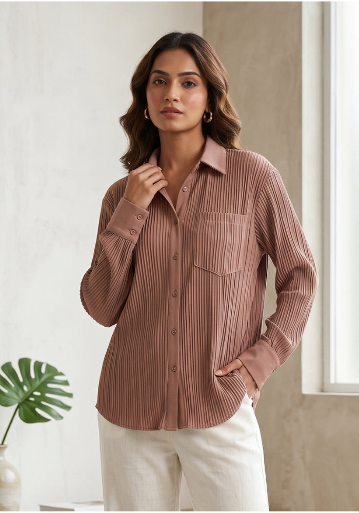 Women's Button Down Collar Neck Top