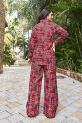 Buy Trendy & Comfort Pure Rayon Red Co-ord Set for Regular & Night Wear Women’s Fashion Online - WE SHINE India