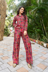 Buy Trendy & Comfort Pure Rayon Red Co-ord Set for Regular & Night Wear Women’s Fashion Online - WE SHINE India