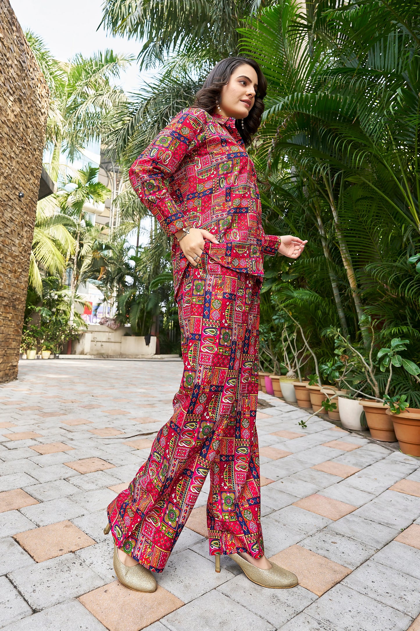 Buy Trendy & Comfort Pure Rayon Red Co-ord Set for Regular & Night Wear Women’s Fashion Online - WE SHINE India