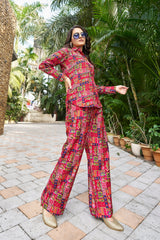 Buy Trendy & Comfort Pure Rayon Red Co-ord Set for Regular & Night Wear Women’s Fashion Online - WE SHINE India