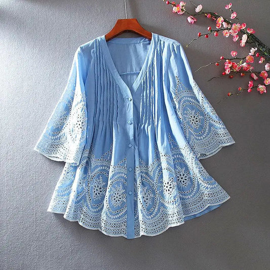 Buy Vintage Ethnic Heavy Chikankari Ruffle Cotton Tunic For Women Women’s Fashion Online - We Shine Heavy India
