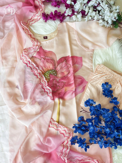 Buy Amazing Floral Digital Organza With Hand Work Neck Suit Set  Women’s Fashion Online - We Shine