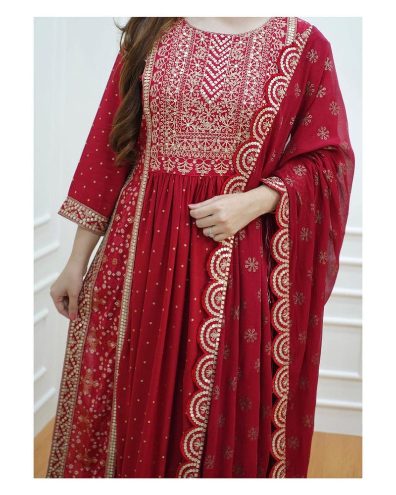 Women Pant Suit Kameez Kurta Suit Rayon Cotton Kurta Pant Dupatta Dress Gown