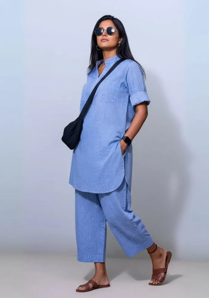 blue cotton co-ord set online