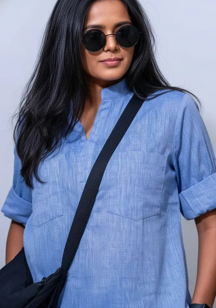blue tunic co-ord set