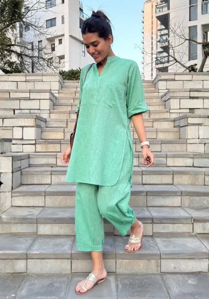 green cotton co-ord set online