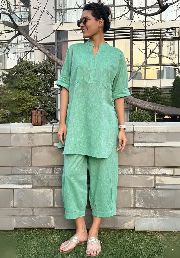 green ethnic co-ord set