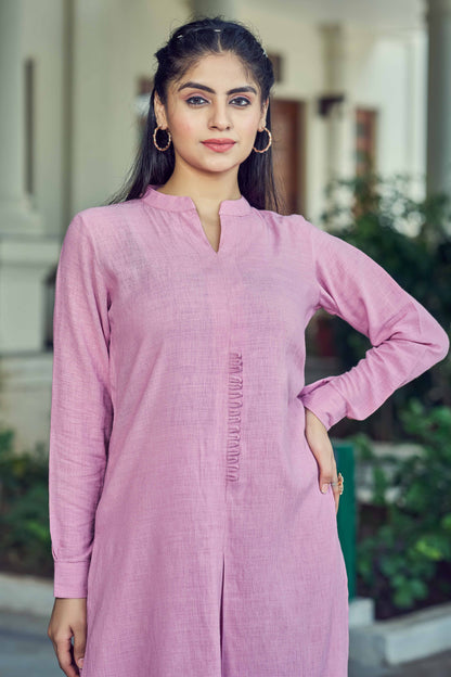 Buy Pink Pure Luxury Linen Kurti With Pant  Women’s Fashion Online - We Shine