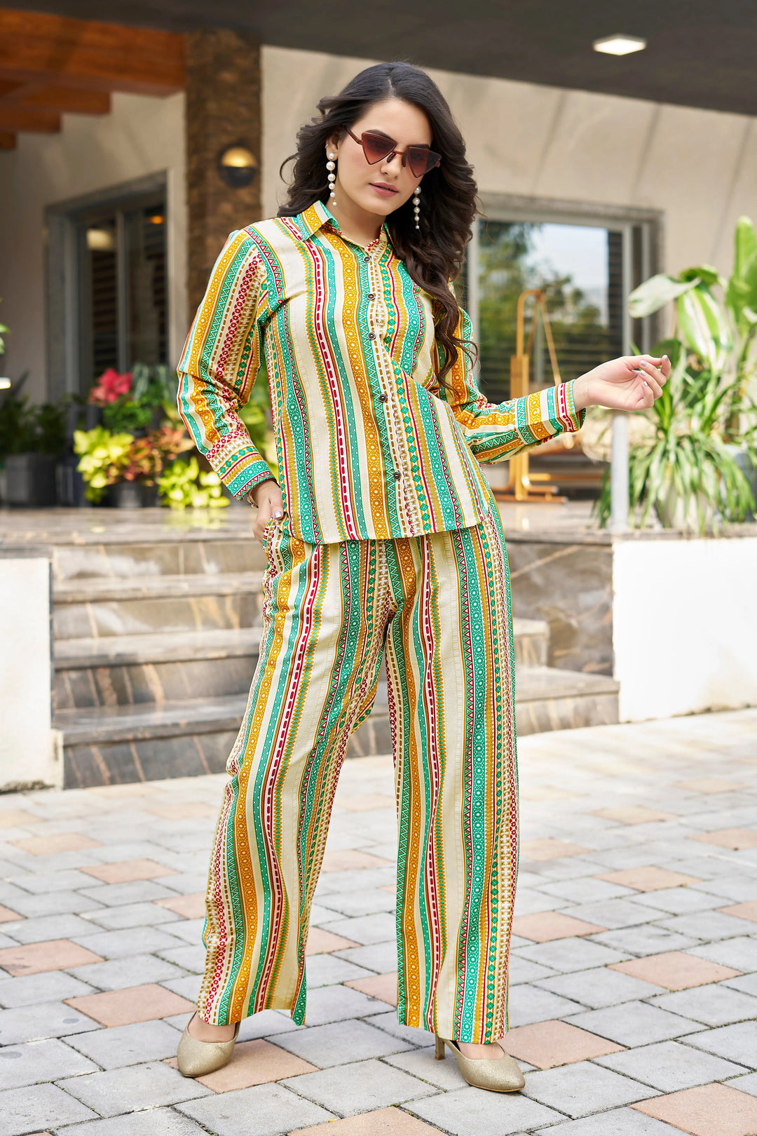 Buy vibrant stroke co-ord set Women’s Fashion Online - WE SHINE India