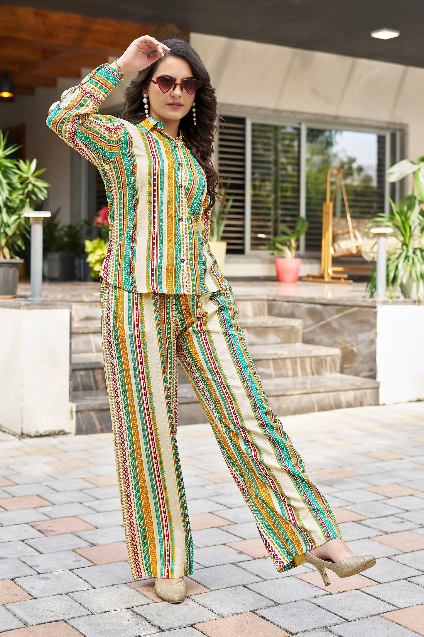 Buy vibrant stroke co-ord set Women’s Fashion Online - WE SHINE India