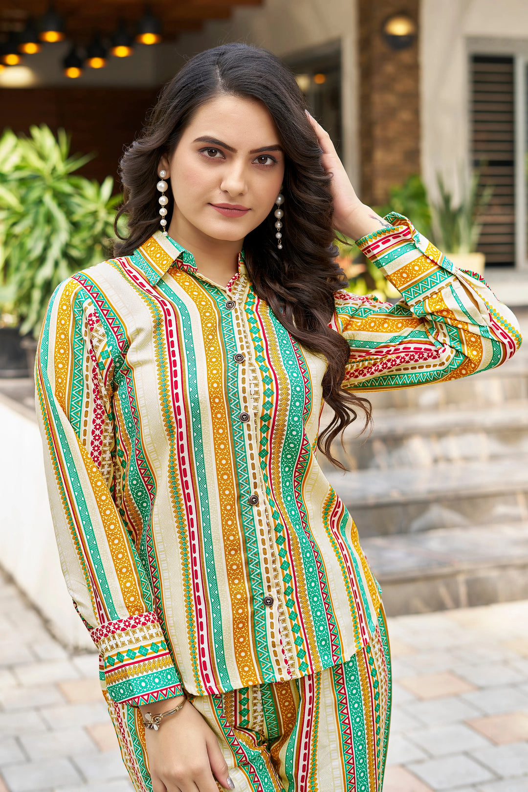 Buy vibrant stroke co-ord set Women’s Fashion Online - WE SHINE India