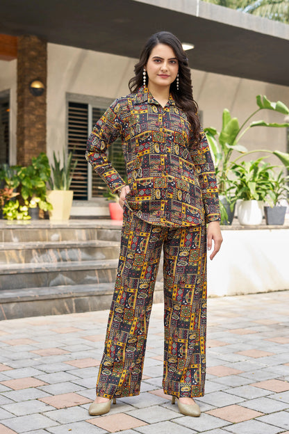 Buy Midnight Meadoww Printed Co-ord Set Women’s Fashion Online - WE SHINE India