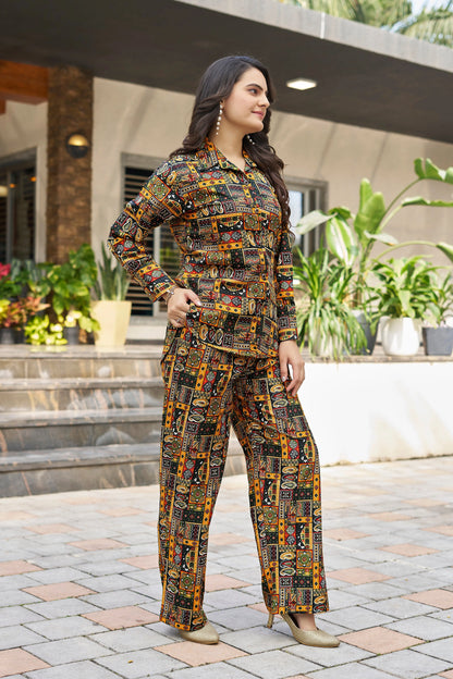 Buy Midnight Meadoww Printed Co-ord Set Women’s Fashion Online - WE SHINE India