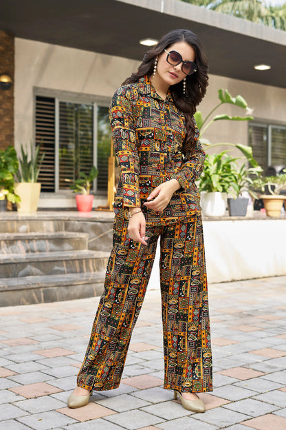Buy Midnight Meadoww Printed Co-ord Set Women’s Fashion Online - WE SHINE India
