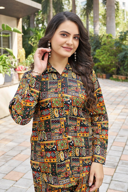 Buy Midnight Meadoww Printed Co-ord Set Women’s Fashion Online - WE SHINE India