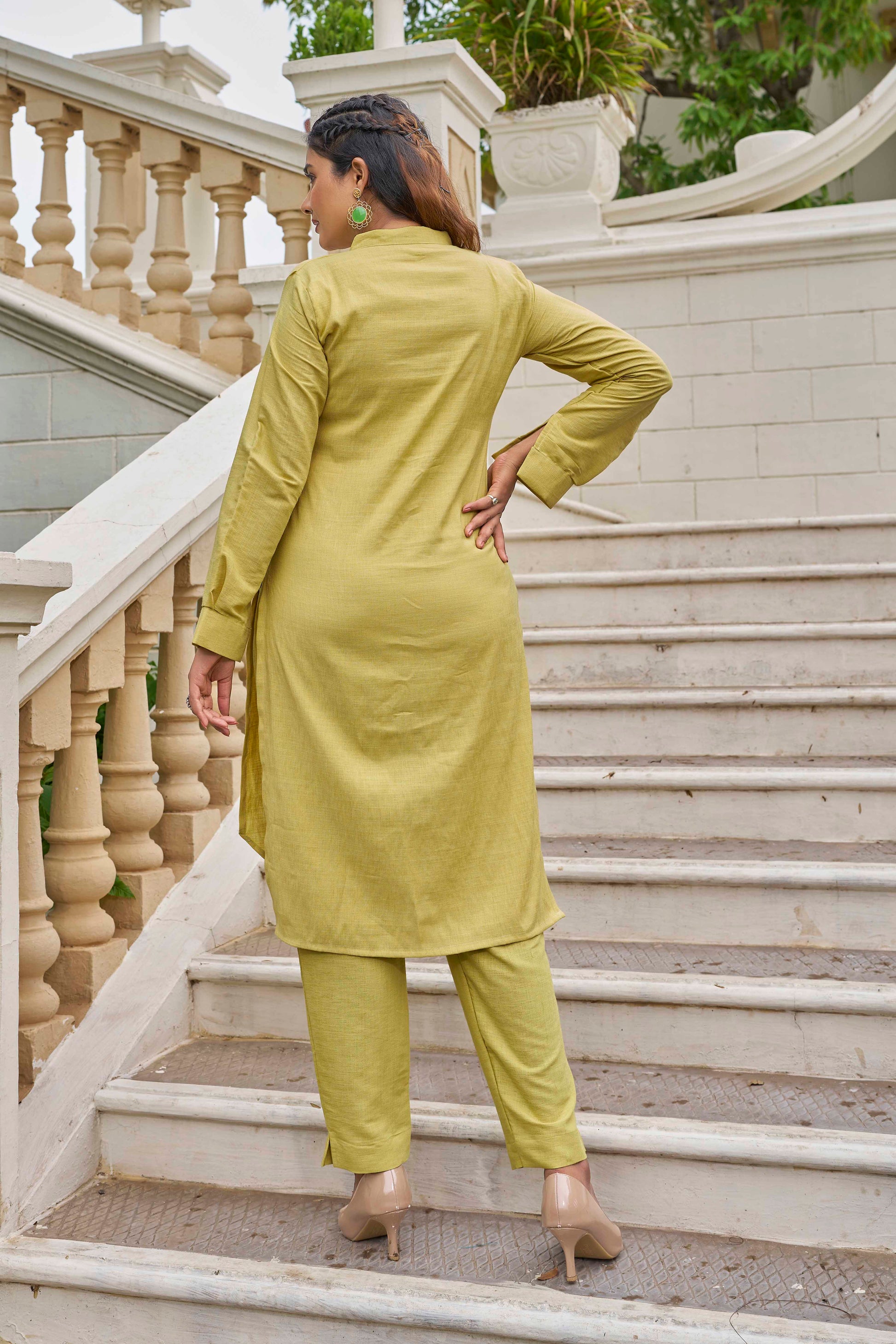 Buy Yellow Pure Luxury Linen Kurti With Pant  Women’s Fashion Online - We Shine