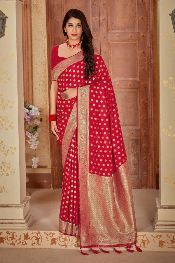 Red Banarasi Pure Silk Saree