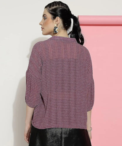 Buy Womens Georgette Solid Loose Sleeve Shirt Top Women’s Fashion Online - KALKIQUEEN India