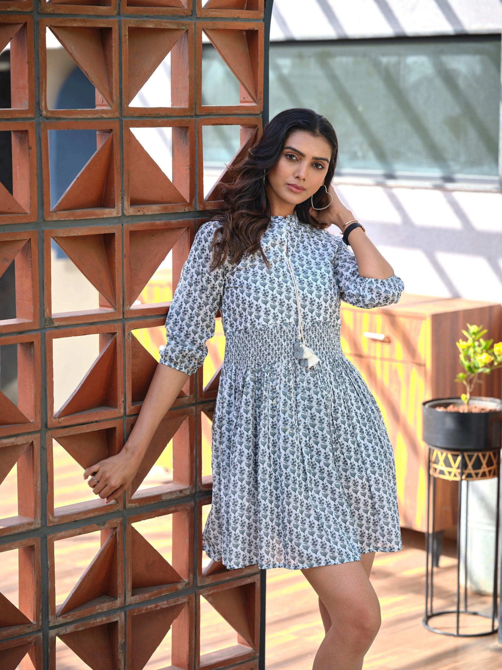 Buy Printed Fit And Flare Dress Tunic Women’s Fashion Online - We Shine India