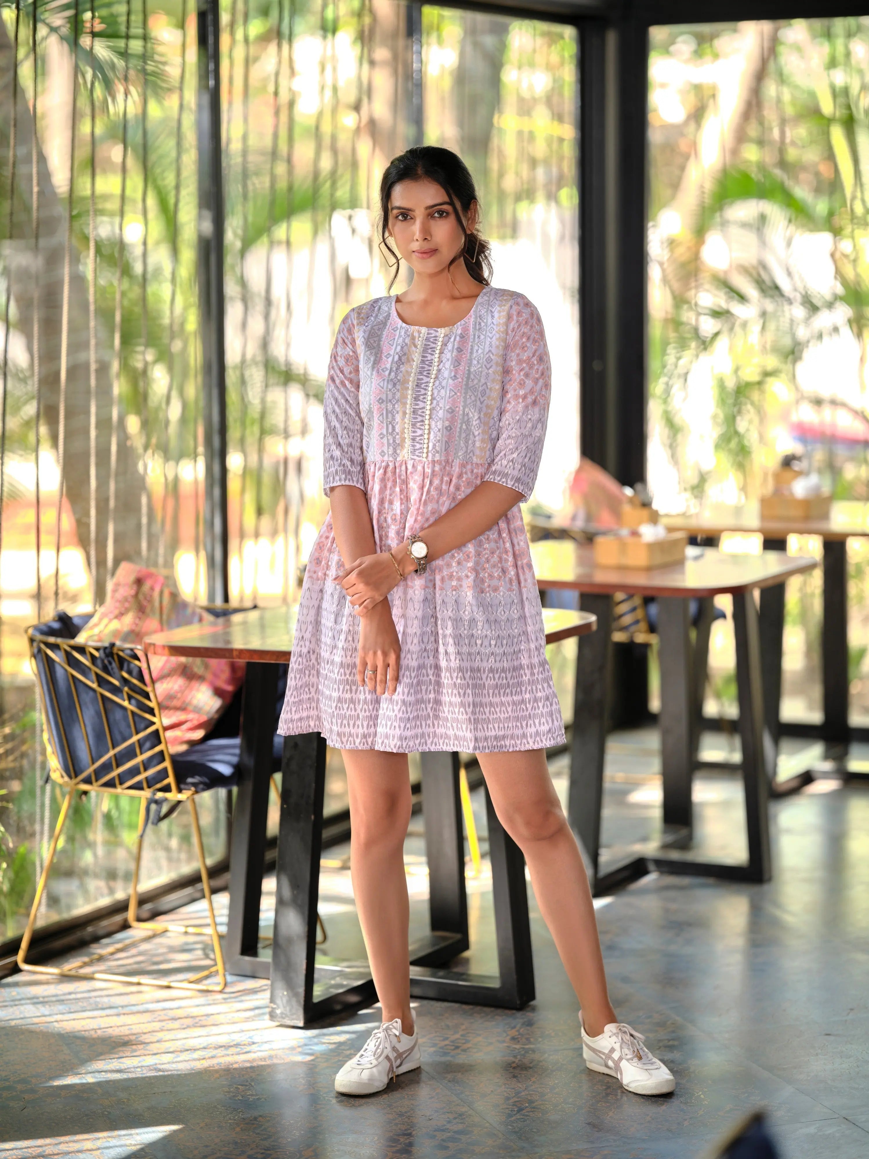 Buy Printed Fit And Flare Dress Tunic Women’s Fashion Online - We Shine India