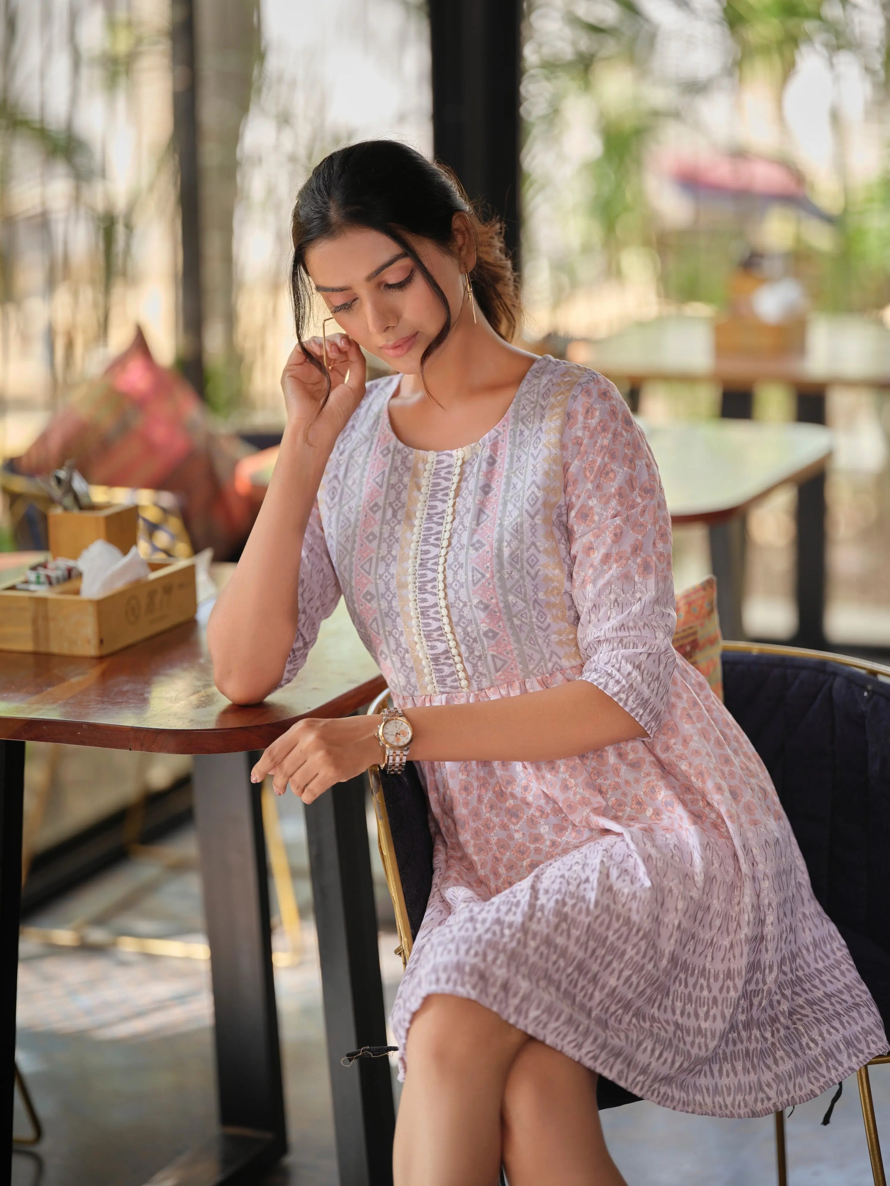 Buy Printed Fit And Flare Dress Tunic Women’s Fashion Online - We Shine India