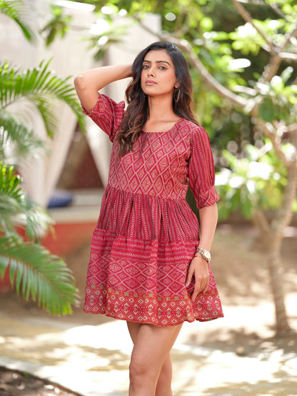 Buy Cotton Fit And Flare Dress Tunic Women’s Fashion Online - We Shine India