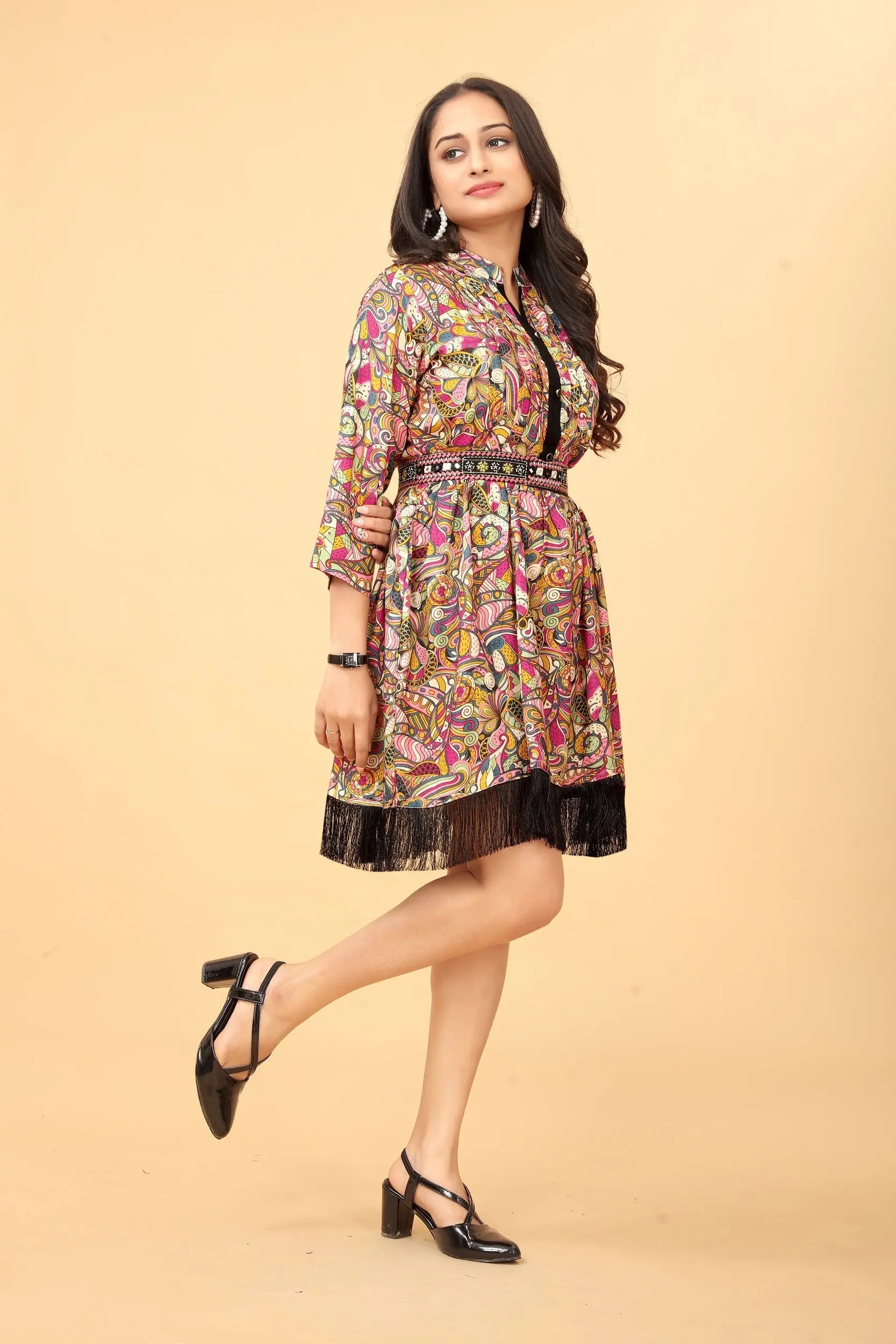 Buy Printed Fit And Flare Dress Tunic Women’s Fashion Online - We Shine India