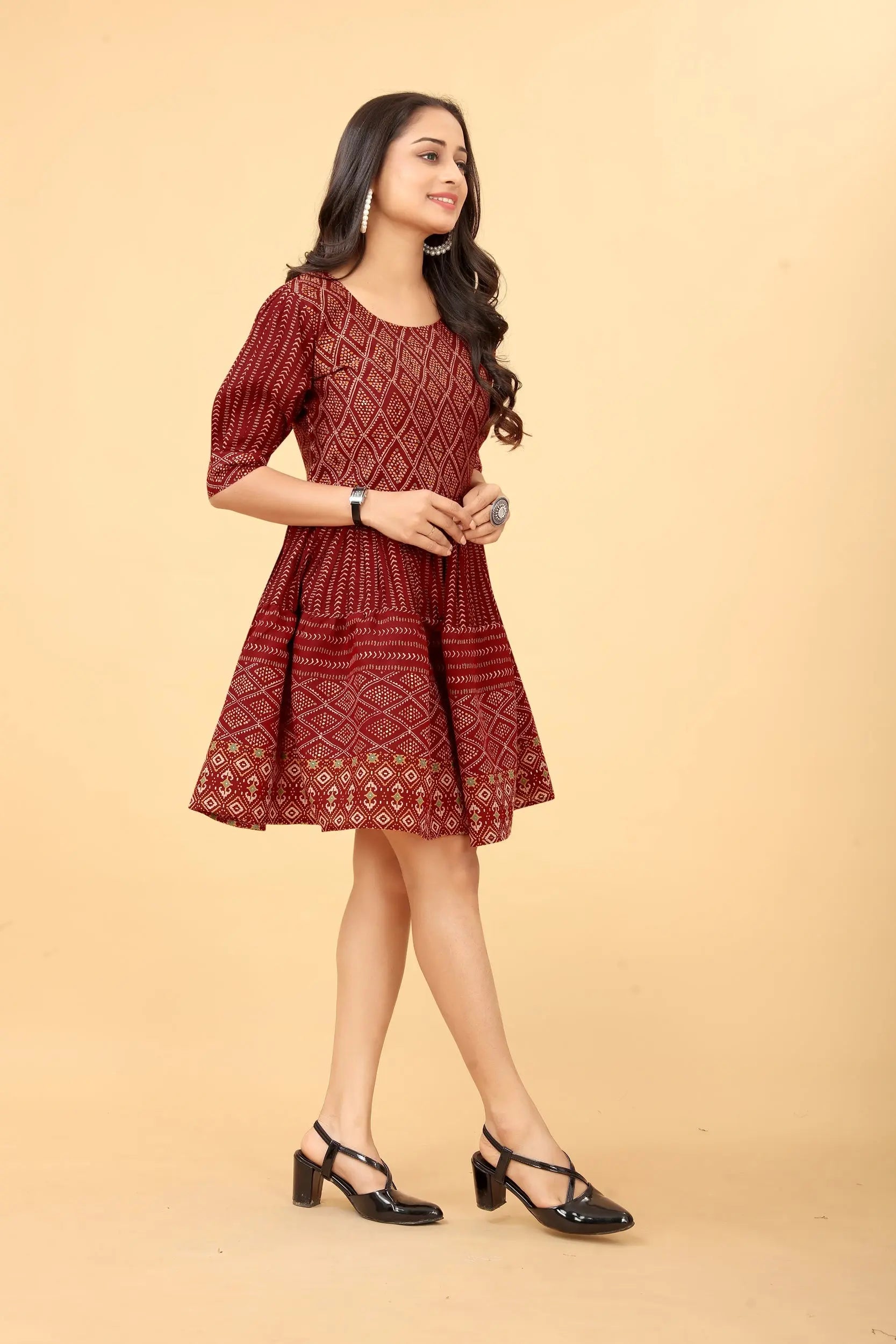 Buy Cotton Fit And Flare Dress Tunic Women’s Fashion Online - We Shine India