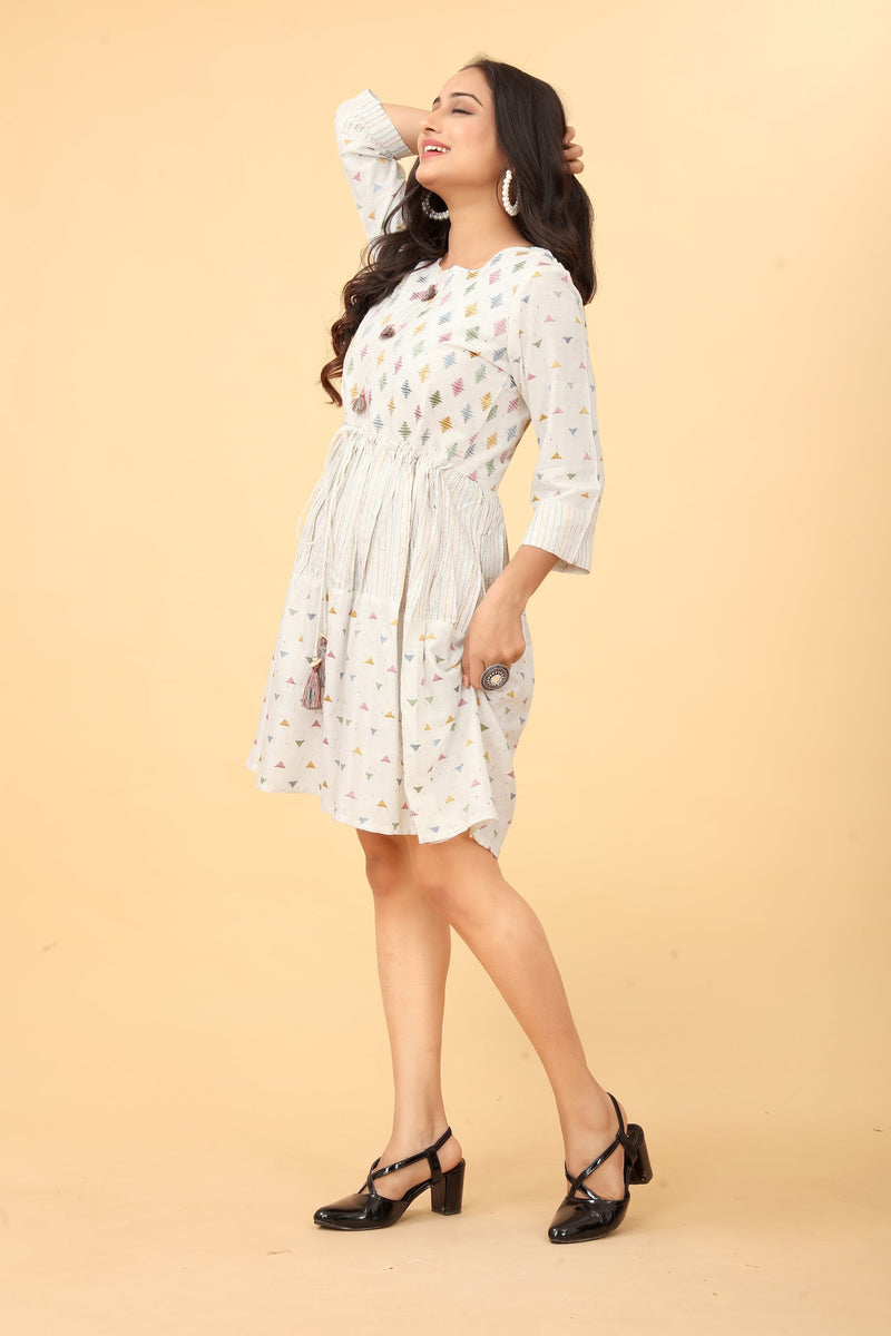 Cotton Fit And Flare Dress Tunic