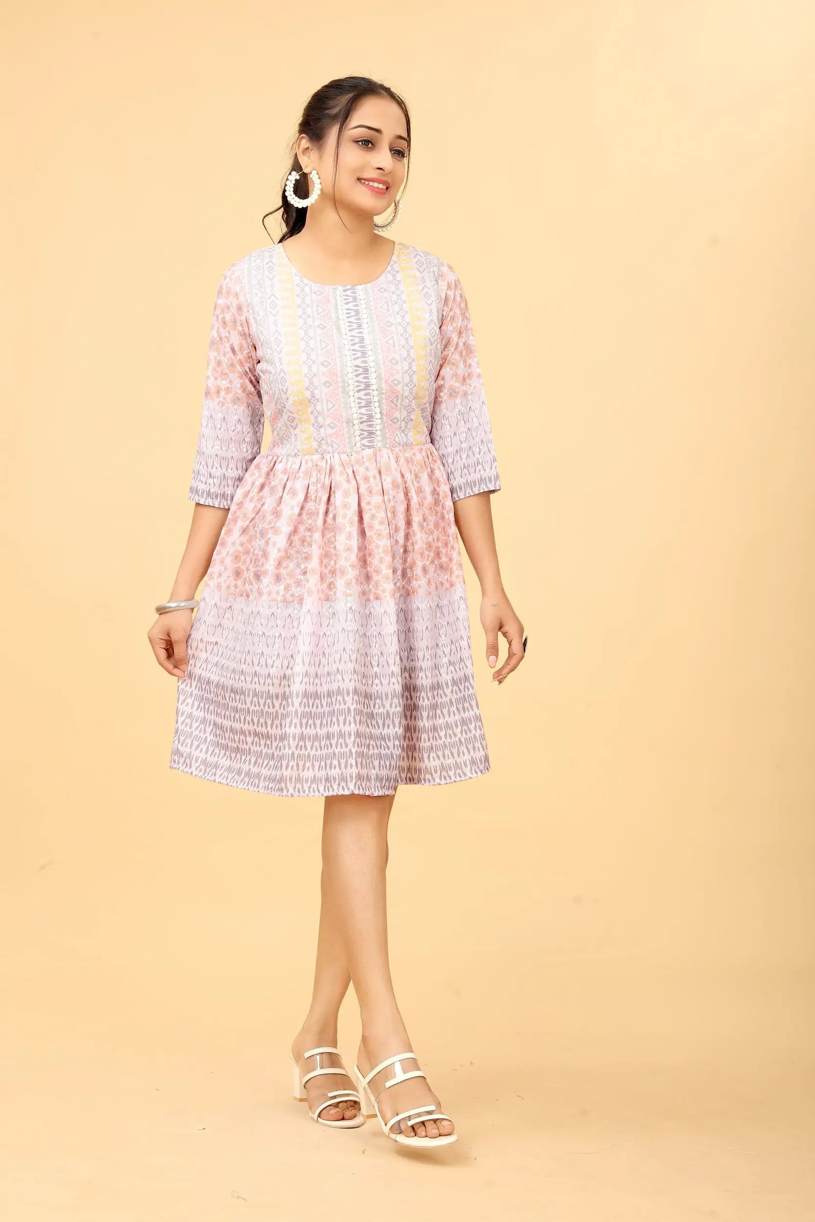 Buy Printed Fit And Flare Dress Tunic Women’s Fashion Online - We Shine India