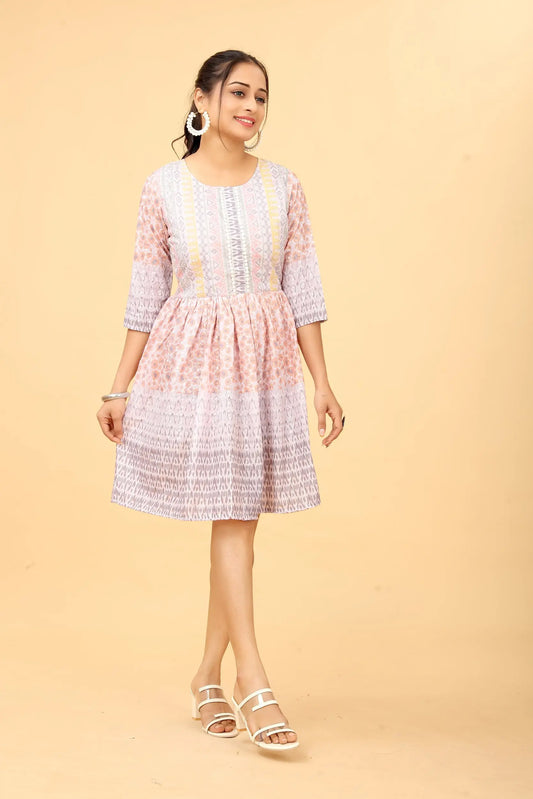 Buy Printed Fit And Flare Dress Tunic Women’s Fashion Online - We Shine India