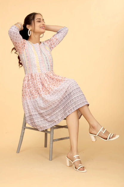 Buy Printed Fit And Flare Dress Tunic Women’s Fashion Online - We Shine India