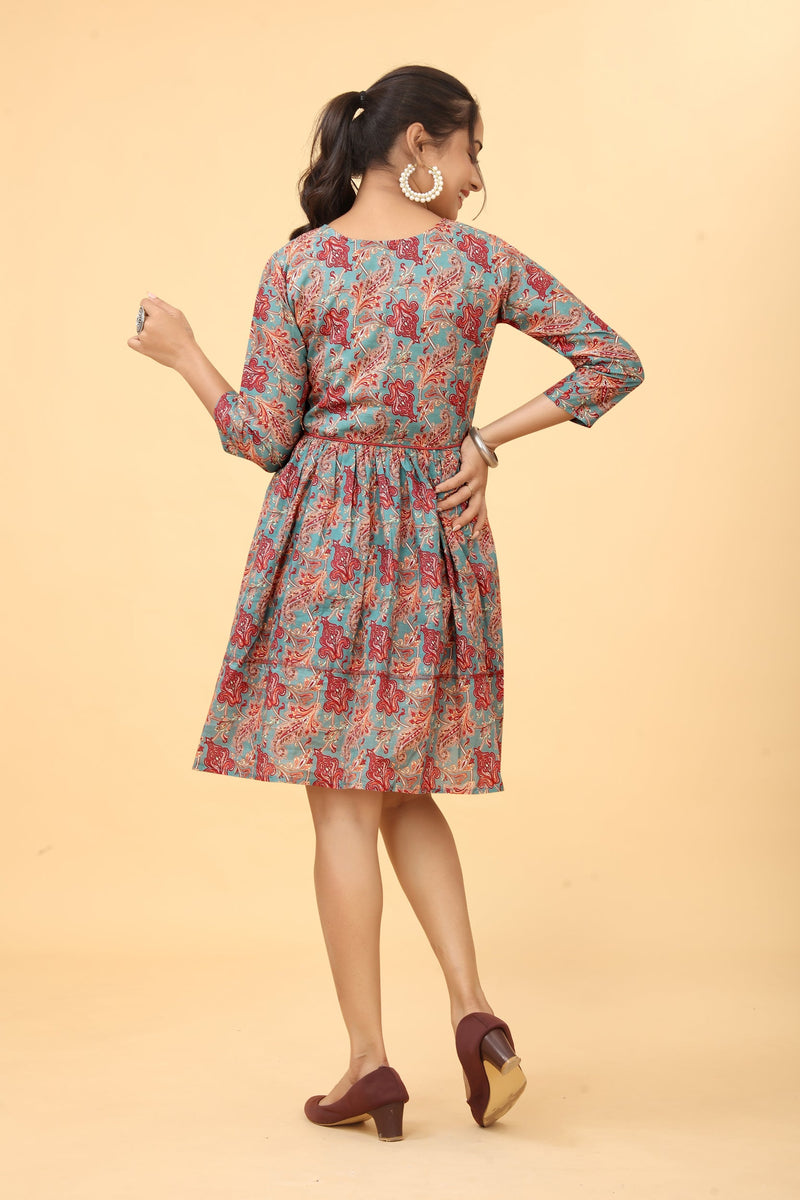 Printed Fit And Flare Dress Tunic