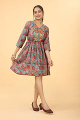 Printed Fit And Flare Dress Tunic