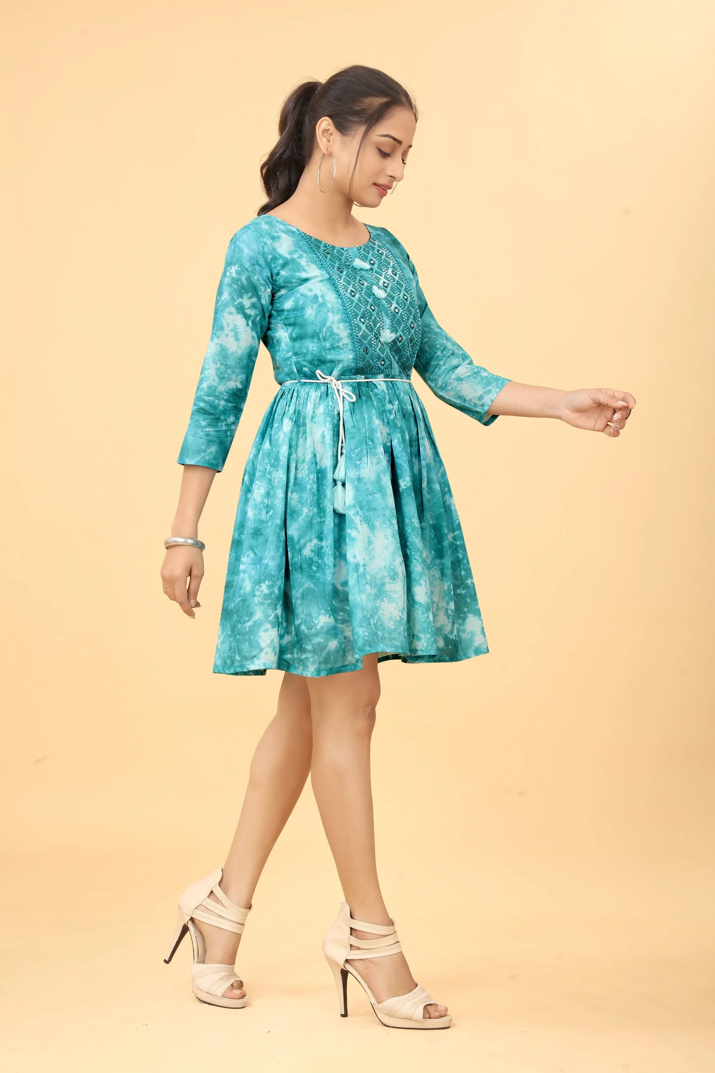 Buy Dyed Fit And Flare Mini Dress Tunic Women’s Fashion Online - We Shine India