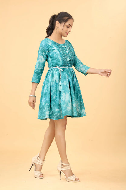 Buy Dyed Fit And Flare Mini Dress Tunic Women’s Fashion Online - We Shine India
