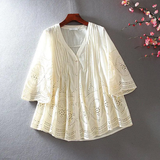 Buy Vintage Ethnic Heavy Chikankari Ruffle Cotton Tunic For Women Women’s Fashion Online - We Shine Heavy India